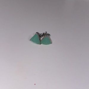 These are teal triangle earrings! They are super fun and simple!